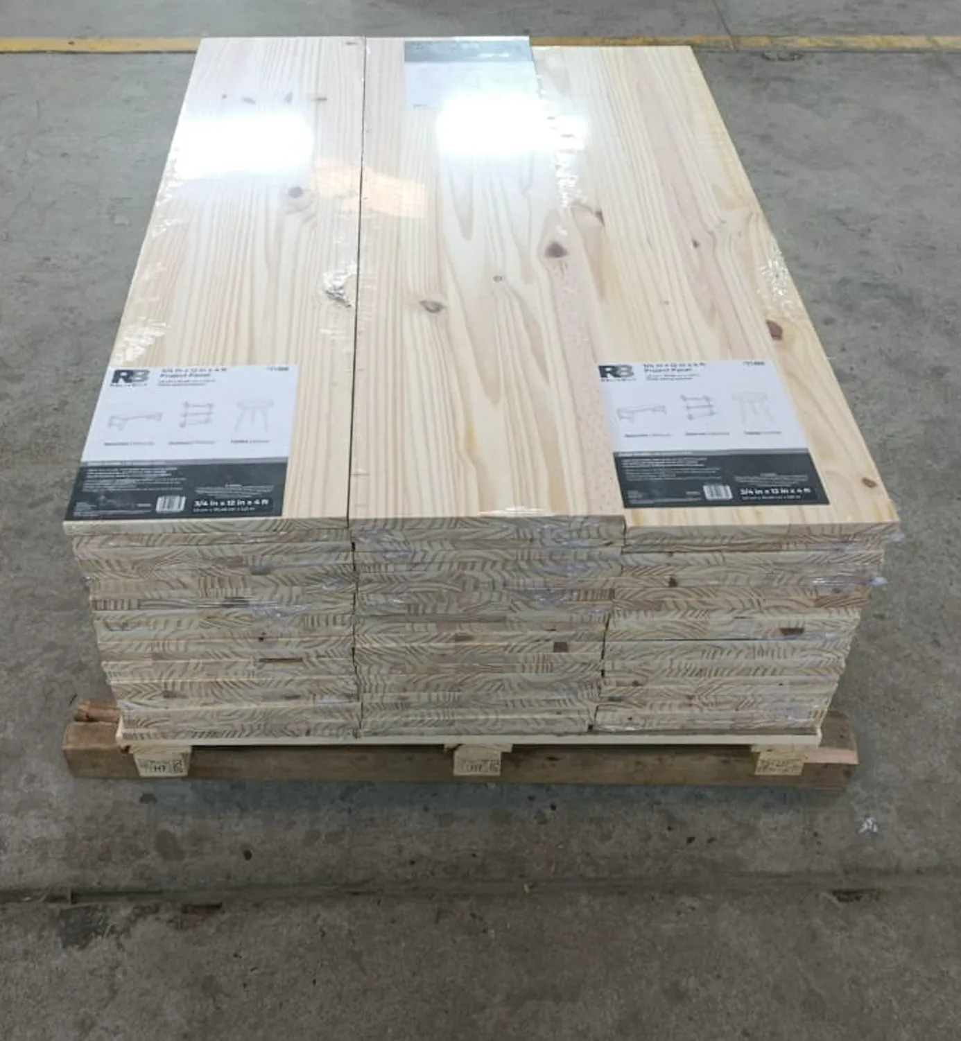 Solid wood panels stacked